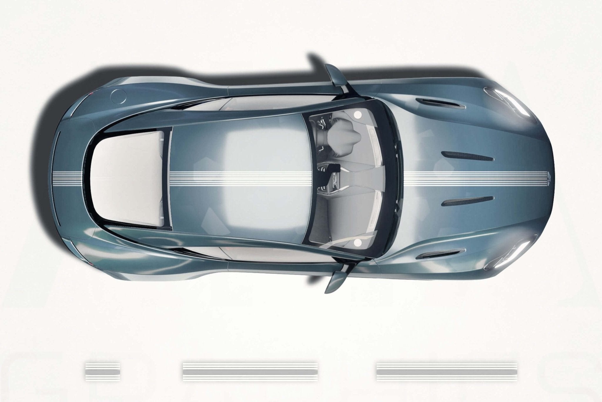 Aston Martin DB11 Center Racing Stripes – Vinyl Decal Kit - Rapid Vehicles