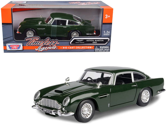 Aston Martin DB5 RHD (Right Hand Drive) Dark Green "Timeless Legends" Series 1/24 Diecast Model Car by Motormax free shipping USA - Rapid Vehicles