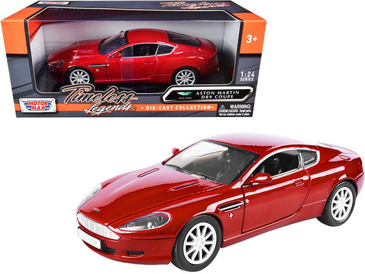 Aston Martin DB9 Coupe Red "Timeless Legends" 1/24 Diecast Model Car by Motormax free shipping USA - Rapid Vehicles