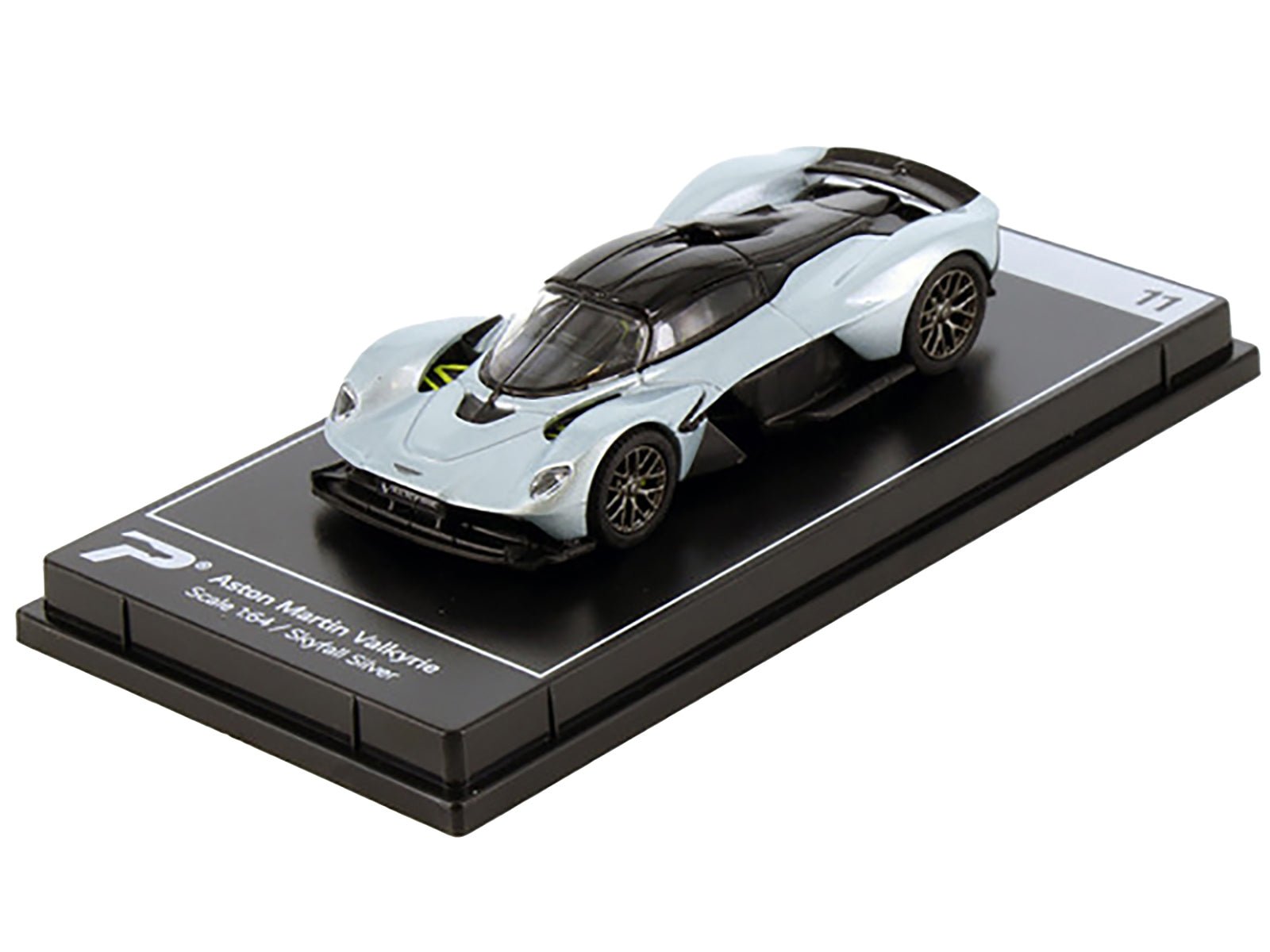 Aston Martin Valkyrie Skyfall Silver Metallic with Black Top "Hypercar League Collection" 1/64 Diecast Model Car by PosterCars - Rapid Vehicles