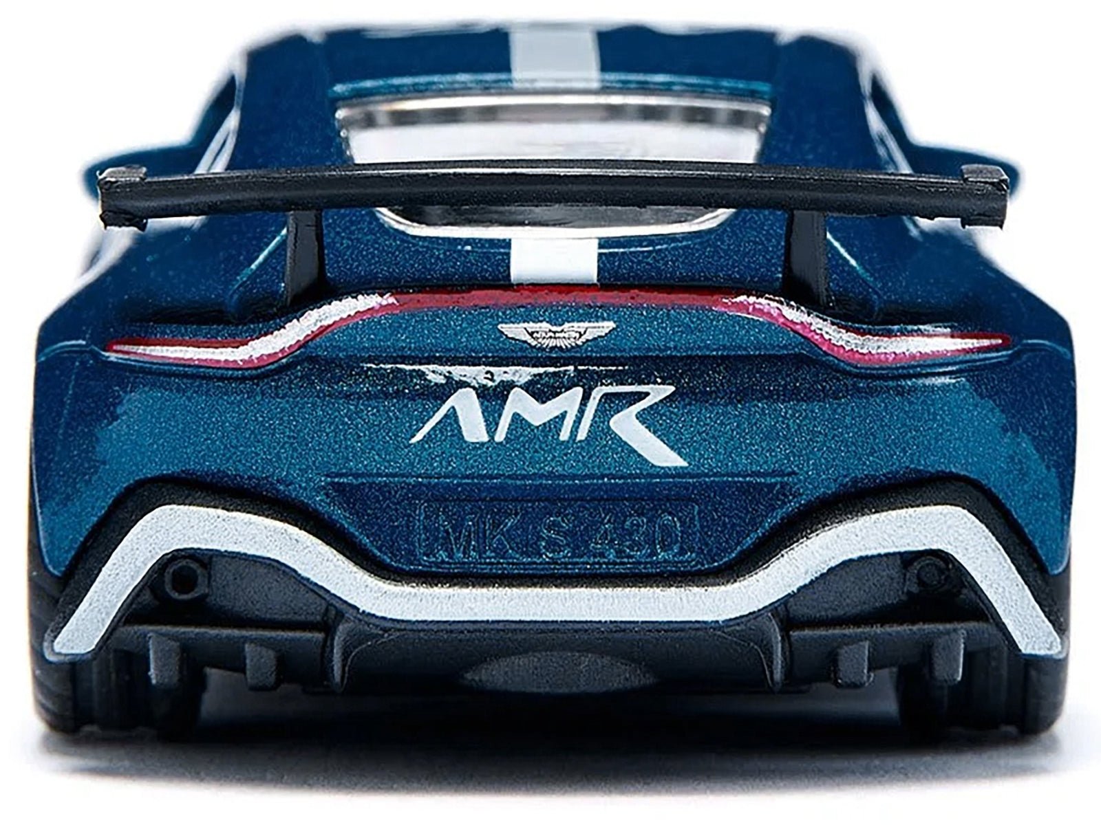 Aston Martin Vantage GT4 Blue Metallic with White Stripes Diecast Model Car by Siku - Rapid Vehicles