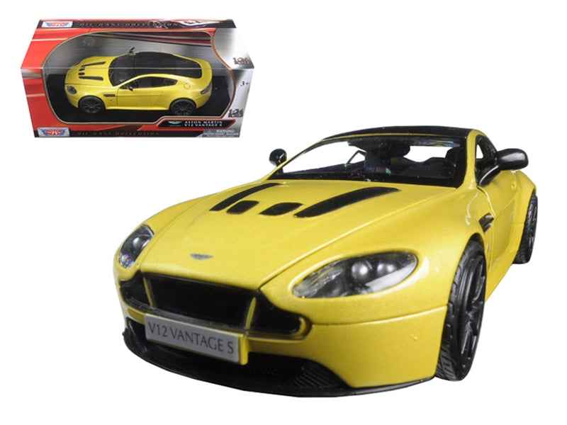 Aston Martin Vantage S V12 Yellow 1/24 Diecast Model Car by Motormax - Rapid Vehicles