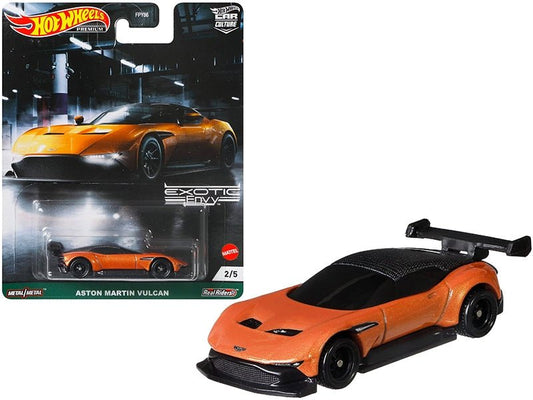 Aston Martin Vulcan Orange Metallic "Exotic Envy" Series Diecast Model Car by Hot Wheels - Rapid Vehicles