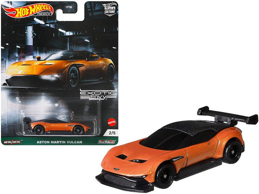 Aston Martin Vulcan Orange Metallic "Exotic Envy" Series Diecast Model Car by Hot Wheels free shipping USA - Rapid Vehicles