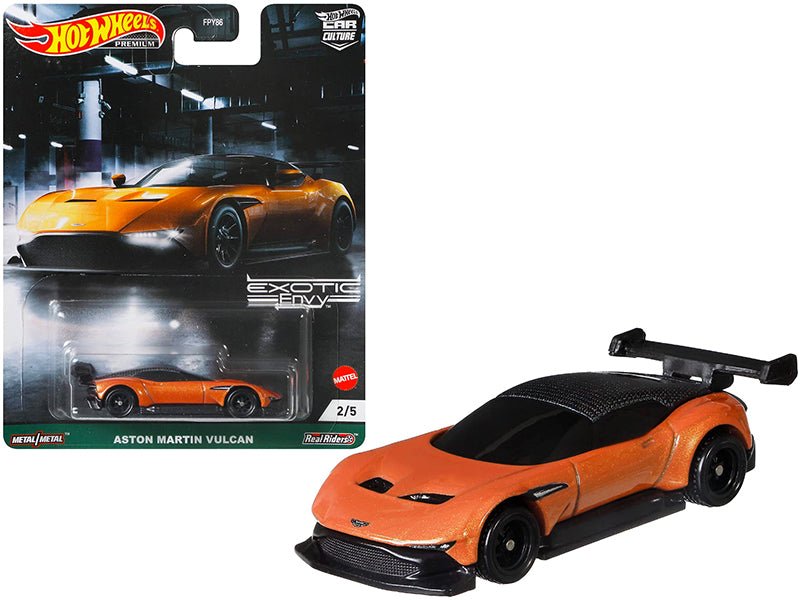 Aston Martin Vulcan Orange Metallic "Exotic Envy" Series Diecast Model Car by Hot Wheels free shipping USA - Rapid Vehicles