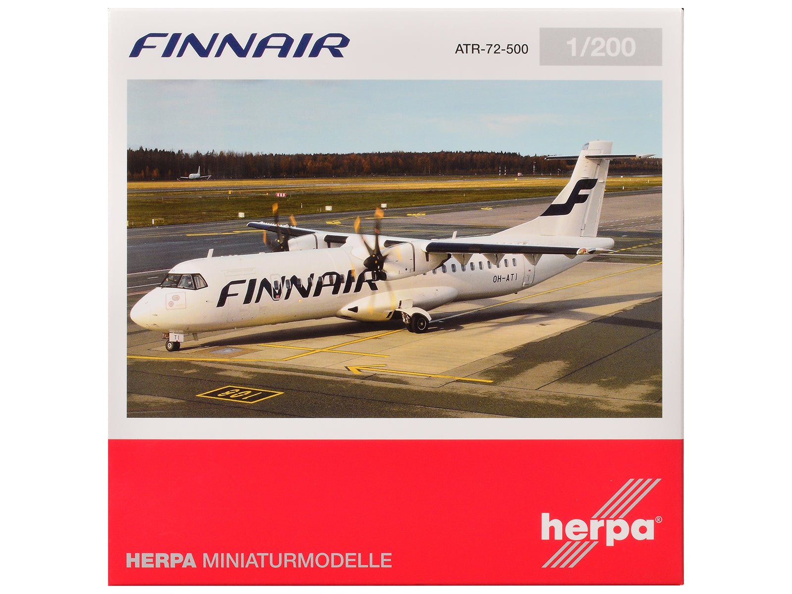 ATR 72 - 500 Commercial Aircraft "FinnAir" (OH - ATI) White 1/200 Diecast Model Airplane by Herpa free shipping USA - Rapid Vehicles