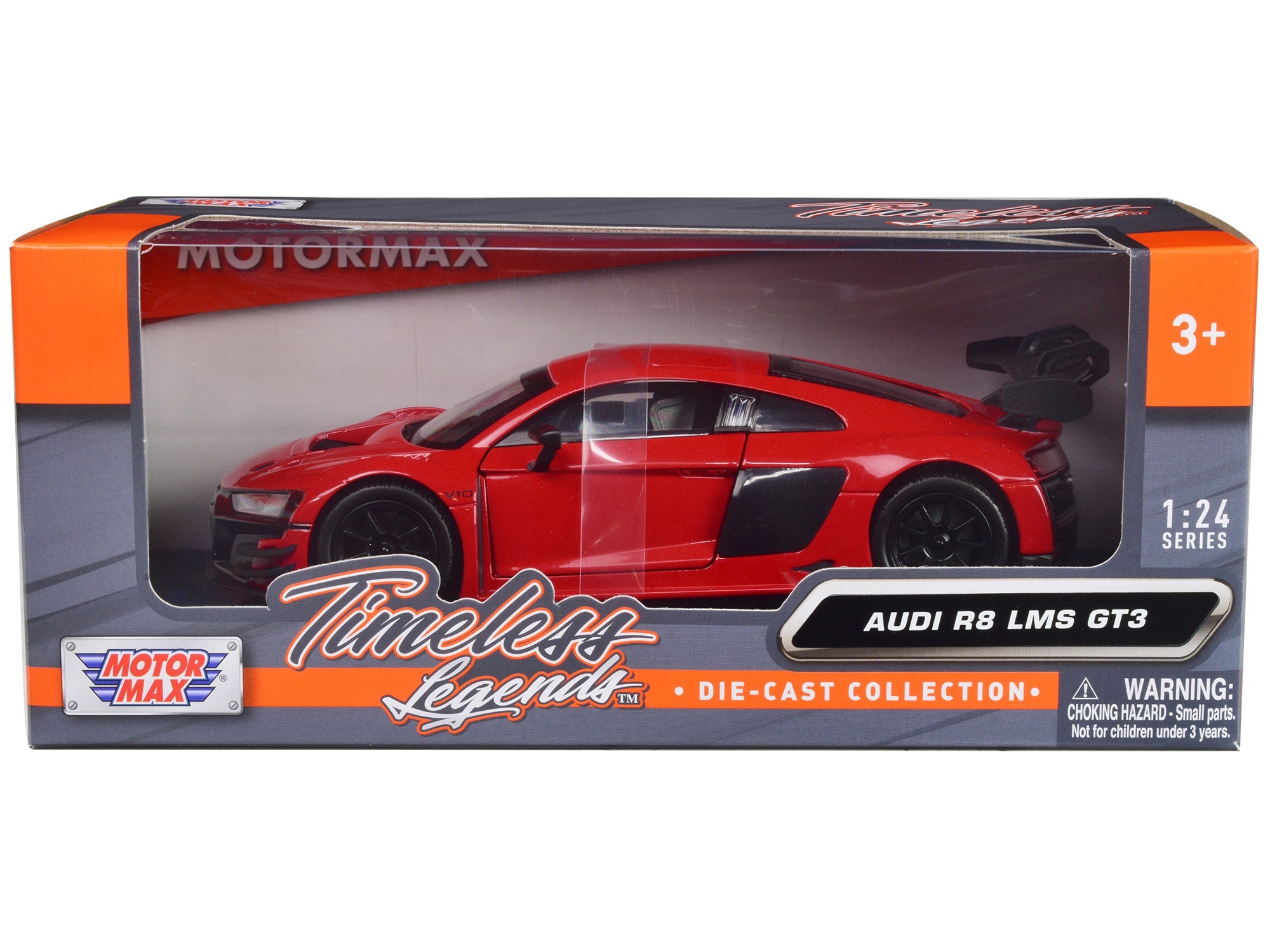Audi R8 LMS GT3 Red "Timeless Legends" Series 1/24 Diecast Car Model by Motormax free shipping USA - Rapid Vehicles