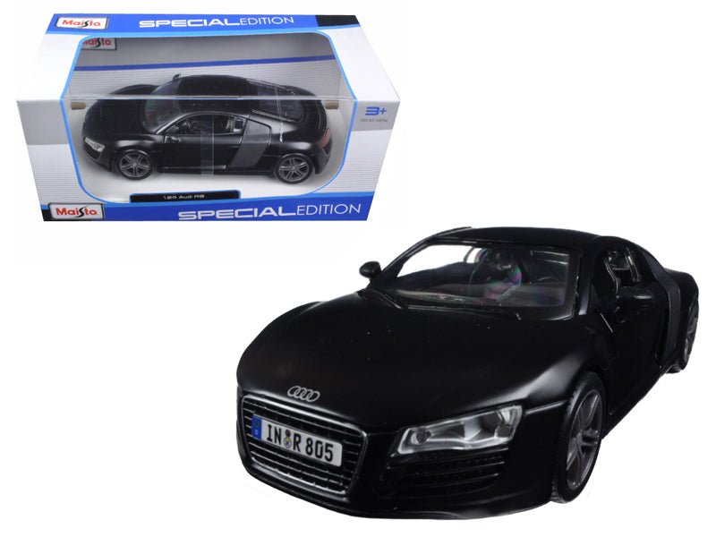 Audi R8 Matt Black "Special Edition" Series 1/24 Diecast Model Car by Maisto free shipping USA - Rapid Vehicles