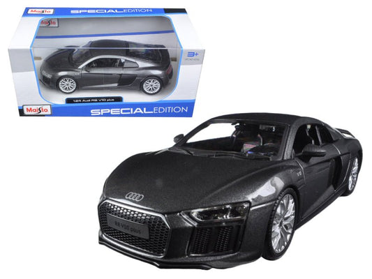 Audi R8 V10 Plus Gray Metallic "Special Edition" 1/24 Diecast Model Car by Maisto free shipping USA - Rapid Vehicles