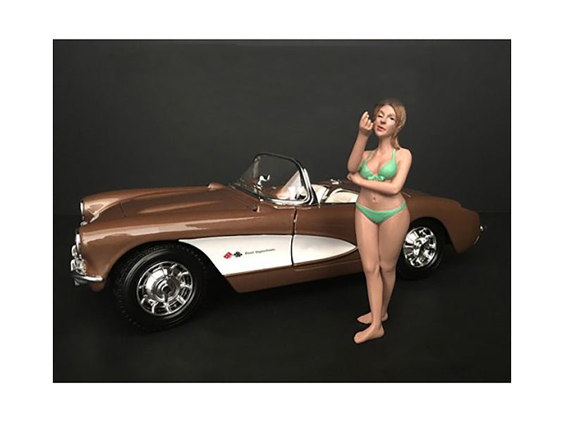 August Bikini Calendar Girl Figurine for 1/24 Scale Models by American Diorama free shipping USA - Rapid Vehicles