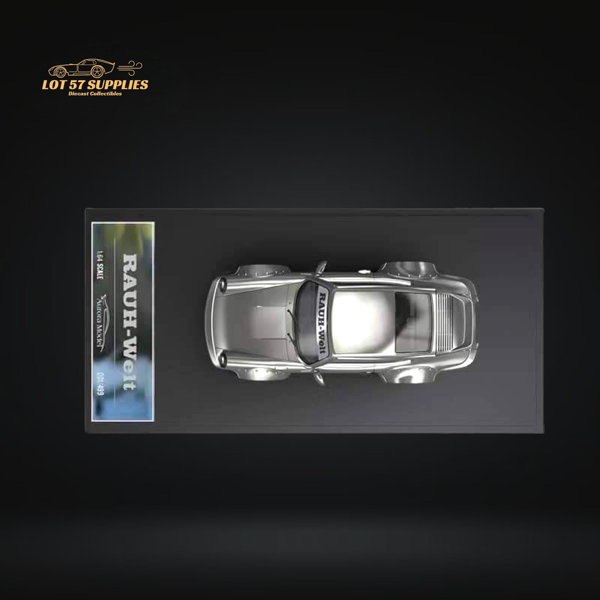 AuroraModel Porsche RWB 964 Liquid Silver Ducktail 1:64 - Rapid Vehicles