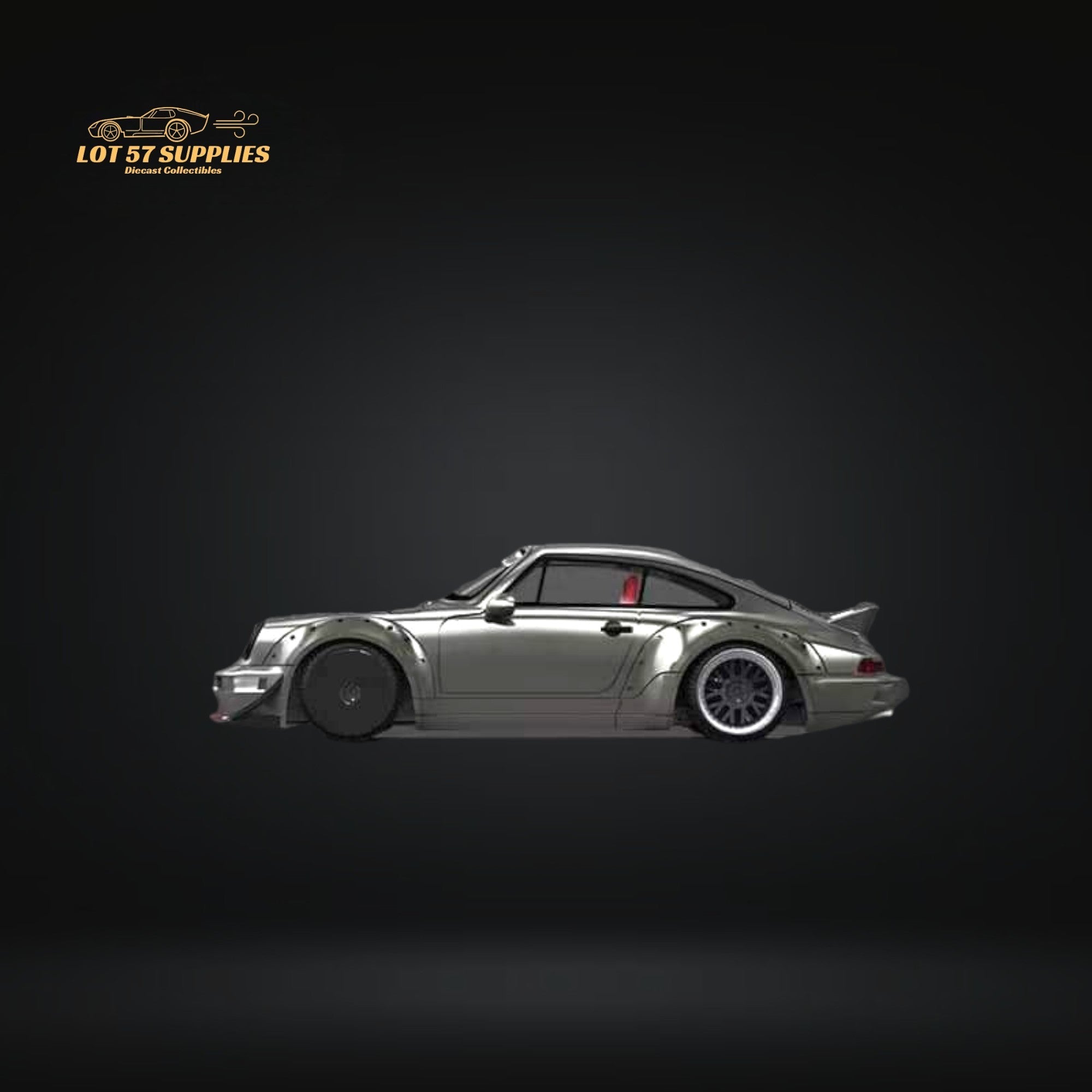 AuroraModel Porsche RWB 964 Liquid Silver Ducktail 1:64 - Rapid Vehicles