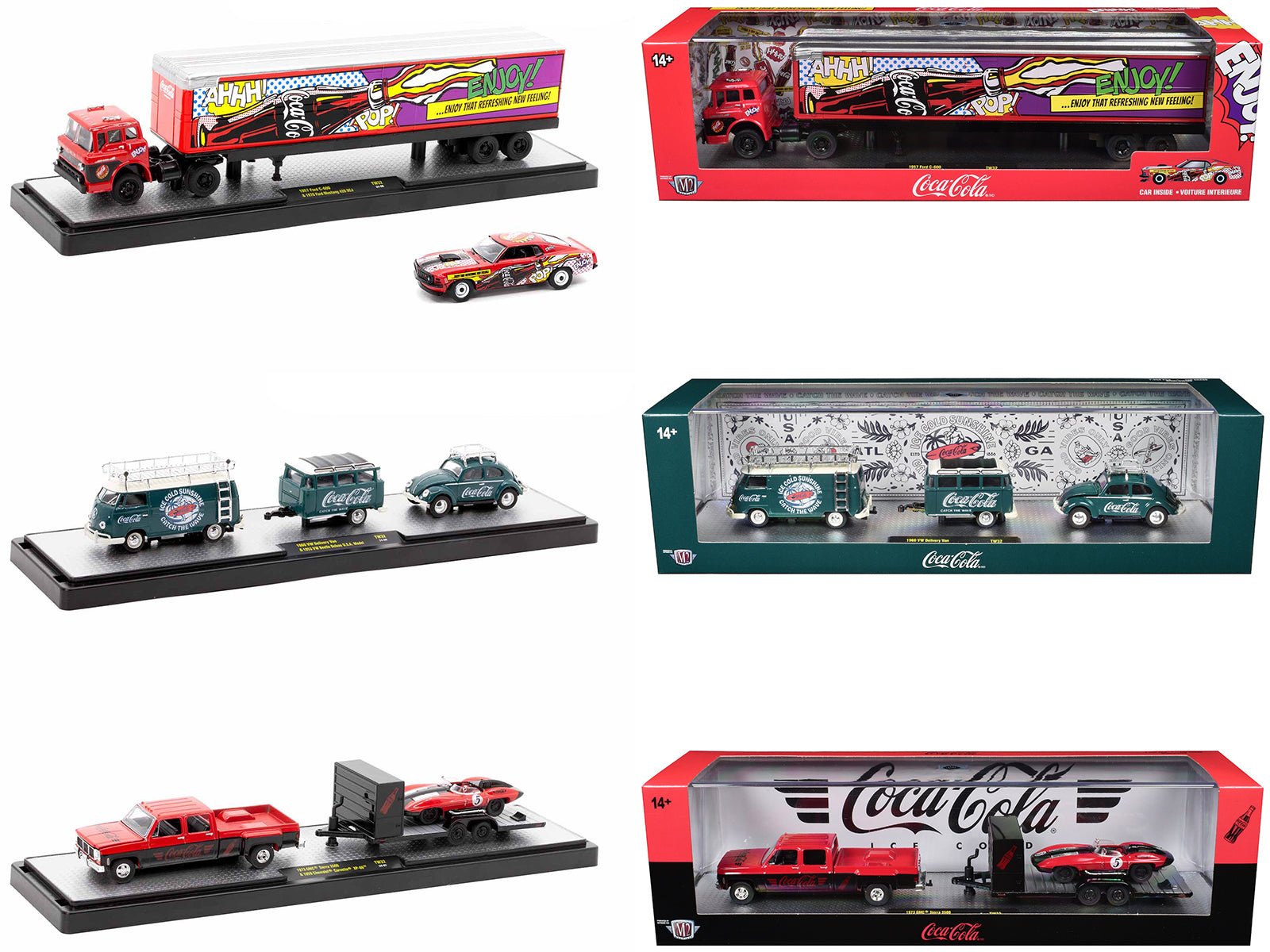 Auto Haulers "Coca - Cola" Set of 3 pieces Release 32 Limited Edition to 7250 pieces Worldwide 1/64 Diecast Models by M2 Machines free shipping USA - Rapid Vehicles
