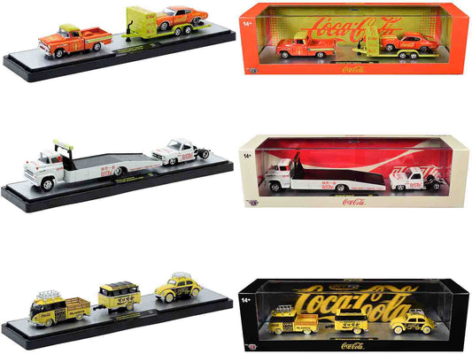 Auto Haulers "Coca - Cola" Set of 3 pieces Release 43 Limited Edition to 6200 pieces Worldwide 1/64 Diecast Models by M2 Machines free shipping USA - Rapid Vehicles