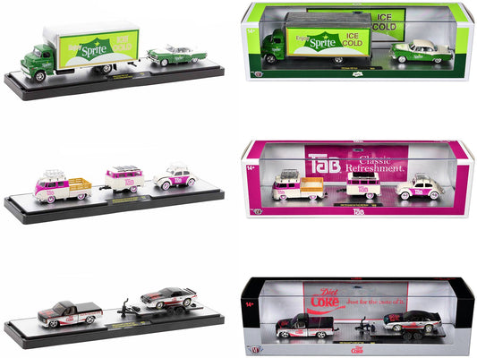 Auto Haulers "Soda" Set of 3 pieces Release 26 Limited Edition to 9600 pieces Worldwide 1/64 Diecast Models by M2 Machines free shipping USA - Rapid Vehicles