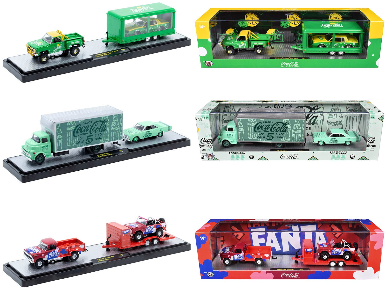 Auto Haulers "Soda" Set of 3 pieces Release 41 Limited Edition to 8200 pieces Worldwide 1/64 Diecast Models by M2 Machines free shipping USA - Rapid Vehicles