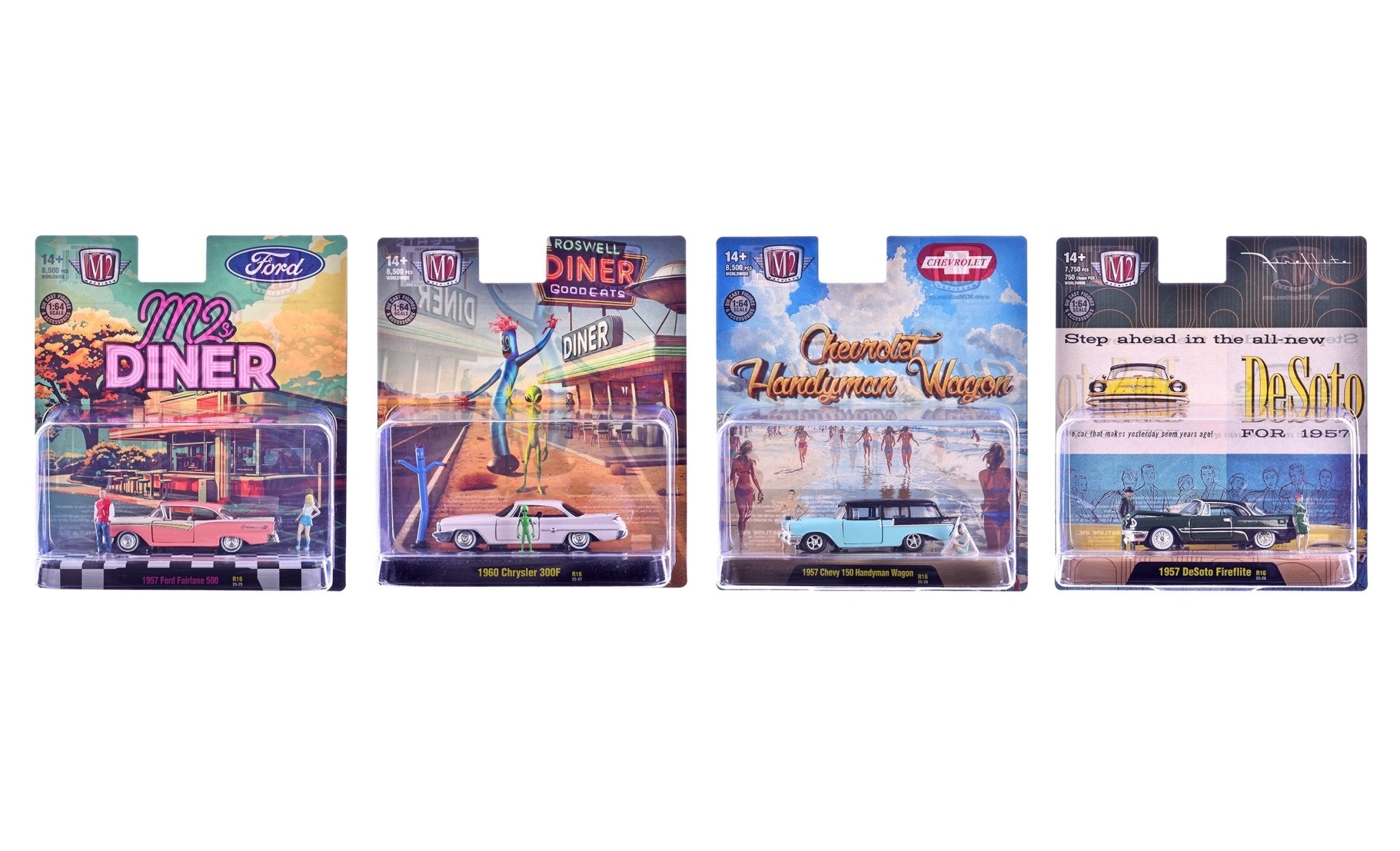 "Auto News" Release 16 Set of 4 Cars Limited Edition to 8500 pieces Worldwide 1/64 Diecast Model Cars by M2 Machines free shipping USA - Rapid Vehicles