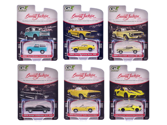 "Barrett - Jackson" Series 15 Set of 6 Cars 1/64 Diecast Model Cars by Greenlight free shipping USA - Rapid Vehicles