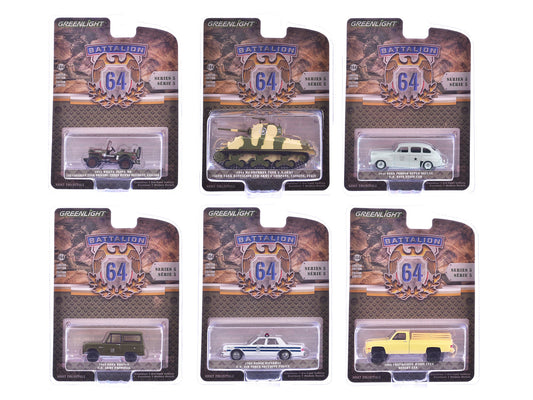 "Battalion 64" Series 5 Set of 6 pieces 1/64 Diecast Models by Greenlight free shipping USA - Rapid Vehicles