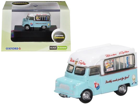 Bedford CA Ice Cream Van "Mister Softee" Light Blue with White Top 1/148 (N) Scale Diecast Model Car by Oxford Diecast free shipping USA - Rapid Vehicles