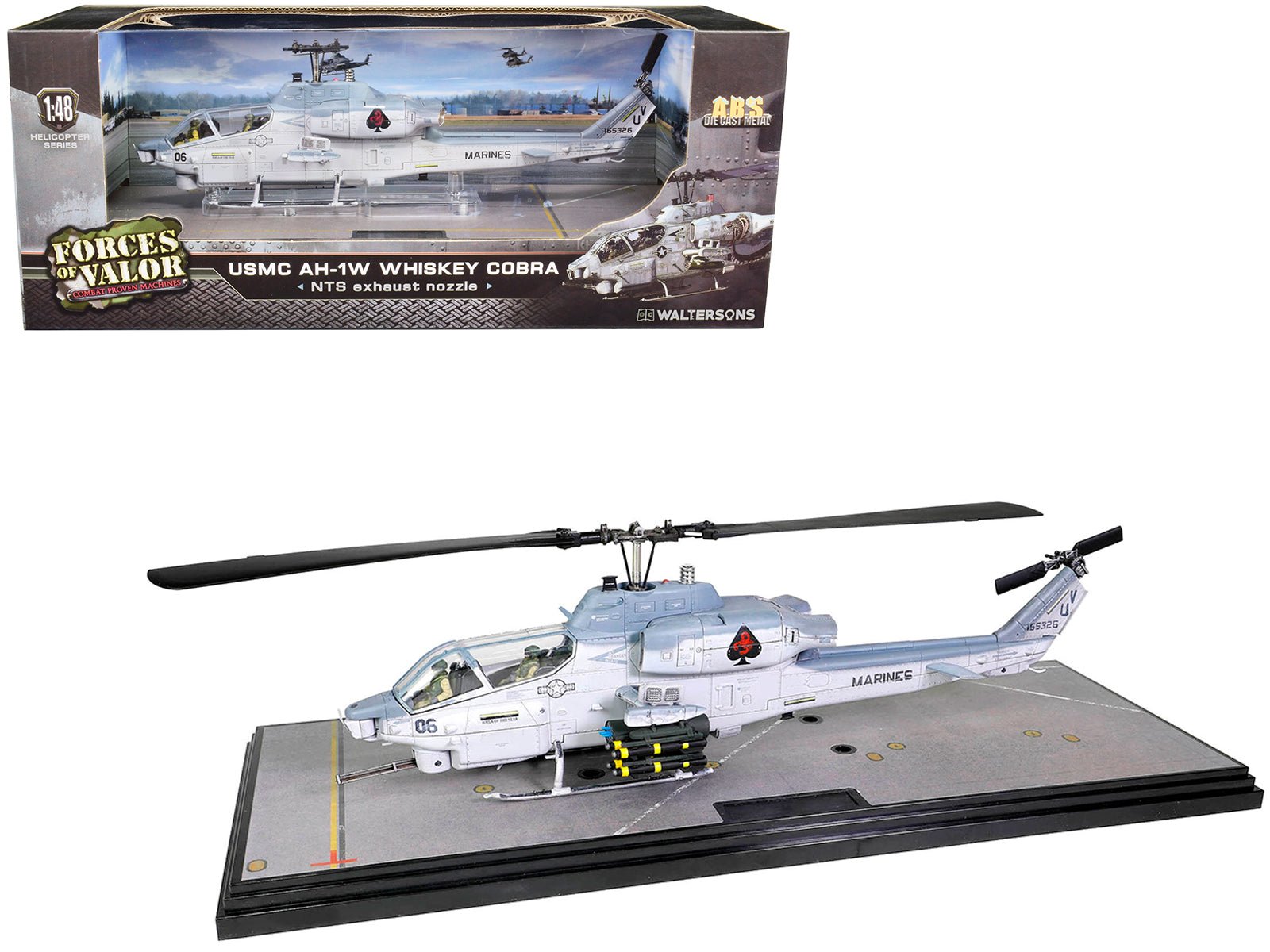 Bell AH - 1W Whiskey Cobra Attack Helicopter (NTS Exhaust Nozzle) "U.S Marine Corps Squadron 267 Final Flight of the AH - 1W Camp Pendleton" (23 March 2012) 1/48 Diecast Model by Forces of Valor free shipping USA - Rapid Vehicles