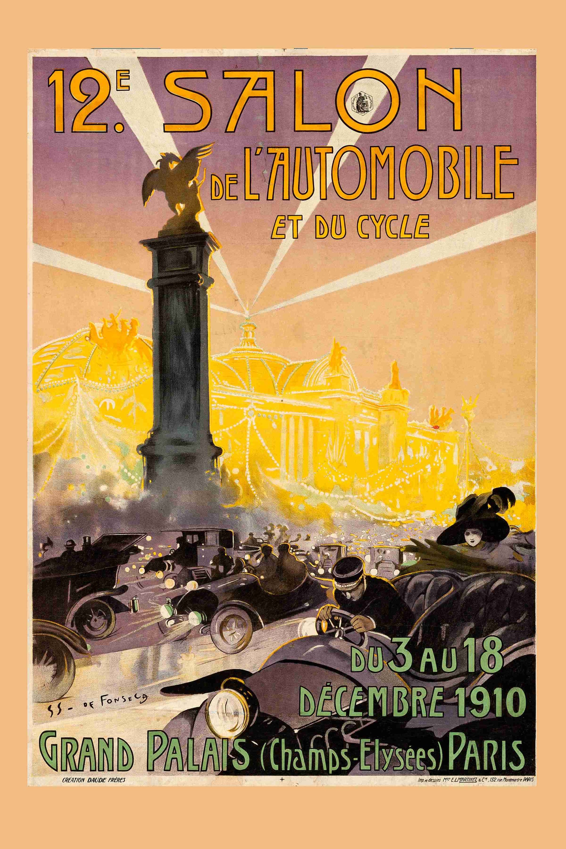 Paris Expo Car Show 1910 Advertising Metal 8 x 12 inch Tin Sign - Premium Home & Garden from Maroon Cassiopeia - Just $16.99! Shop now at Rapidvehicles