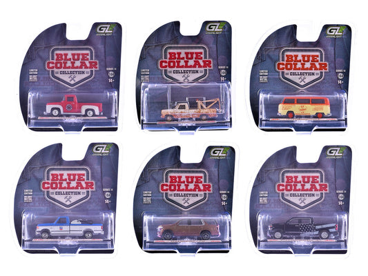 "Blue Collar Collection" Series 14 Set of 6 pieces 1/64 Diecast Model Cars by Greenlight free shipping USA - Rapid Vehicles