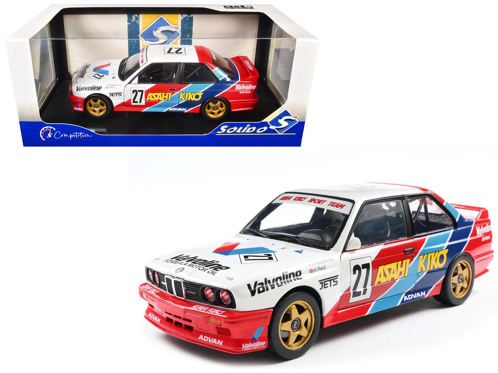 BMW E30 M3 27 Atsushi Kawamoto - Anthony Reid "Japanese Touring Car Championship" (1986) "Competition" Series 1/18 Diecast Model Car by Solido free shipping USA - Rapid Vehicles