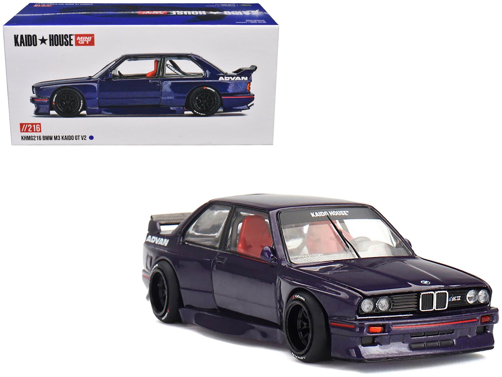 BMW M3 "Kaido GT V2" Purple Metallic (Designed by Jun Imai) "Kaido House" Special 1/64 Diecast Model Car by Mini GT free shipping USA - Rapid Vehicles