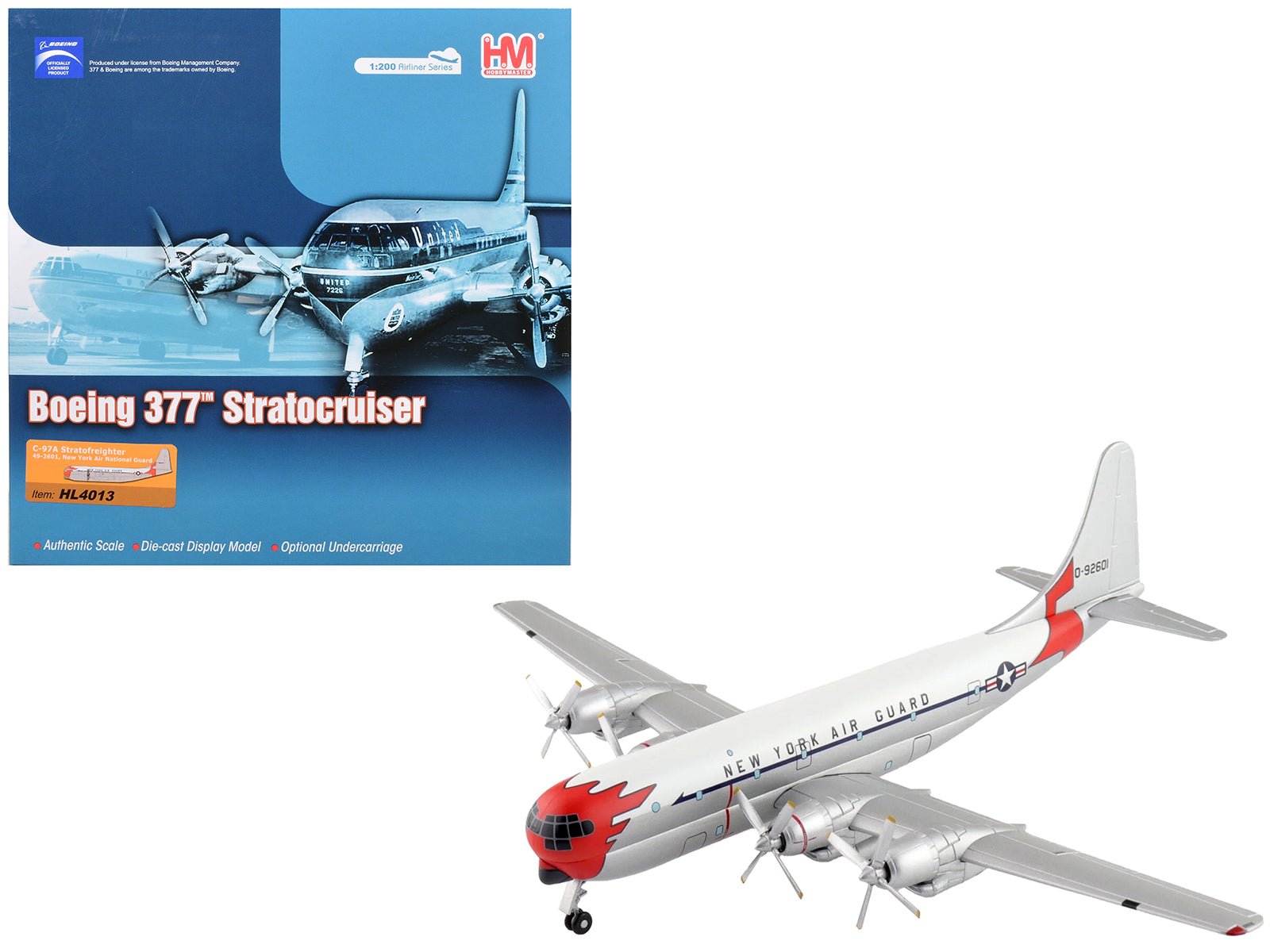 Boeing 377 C - 97A Stratofreighter Transport Aircraft "49 - 2601 New York Air National Guard" United States Air Force "Airliner Series" 1/200 Diecast Model by Hobby Master free shipping USA - Rapid Vehicles