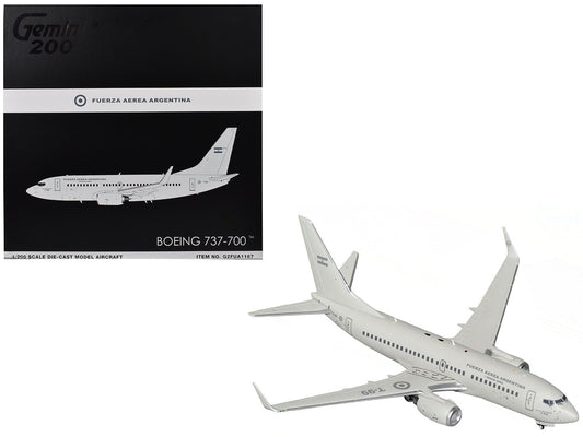 Boeing 737 - 700 Transport Aircraft "Fuerza Aerea Argentina (Air Force)" (T - 99) Gray "Gemini 200" Series 1/200 Diecast Model Airplane by GeminiJets free shipping USA - Rapid Vehicles