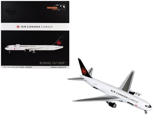Boeing 767 - 300F Commercial Aircraft "Air Canada Cargo" (C - GXHM) White with Black Tail "Gemini 200 - Interactive Series" 1/200 Diecast Model Airplane by GeminiJets free shipping USA - Rapid Vehicles