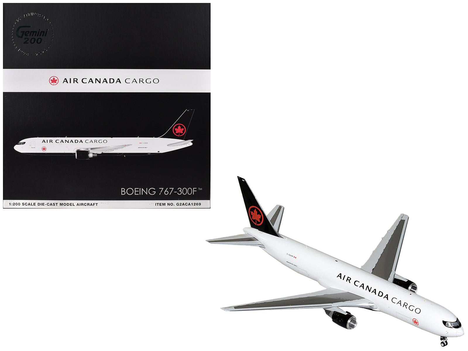 Boeing 767 - 300F Commercial Aircraft "Air Canada Cargo" (C - GXHM) White with Black Tail "Gemini 200" Series 1/200 Diecast Model Airplane by GeminiJets free shipping USA - Rapid Vehicles