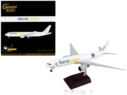 Boeing 777F Commercial Aircraft "AeroLogic" White "Gemini 200 - Interactive" Series 1/200 Diecast Model Airplane by GeminiJets free shipping USA - Rapid Vehicles