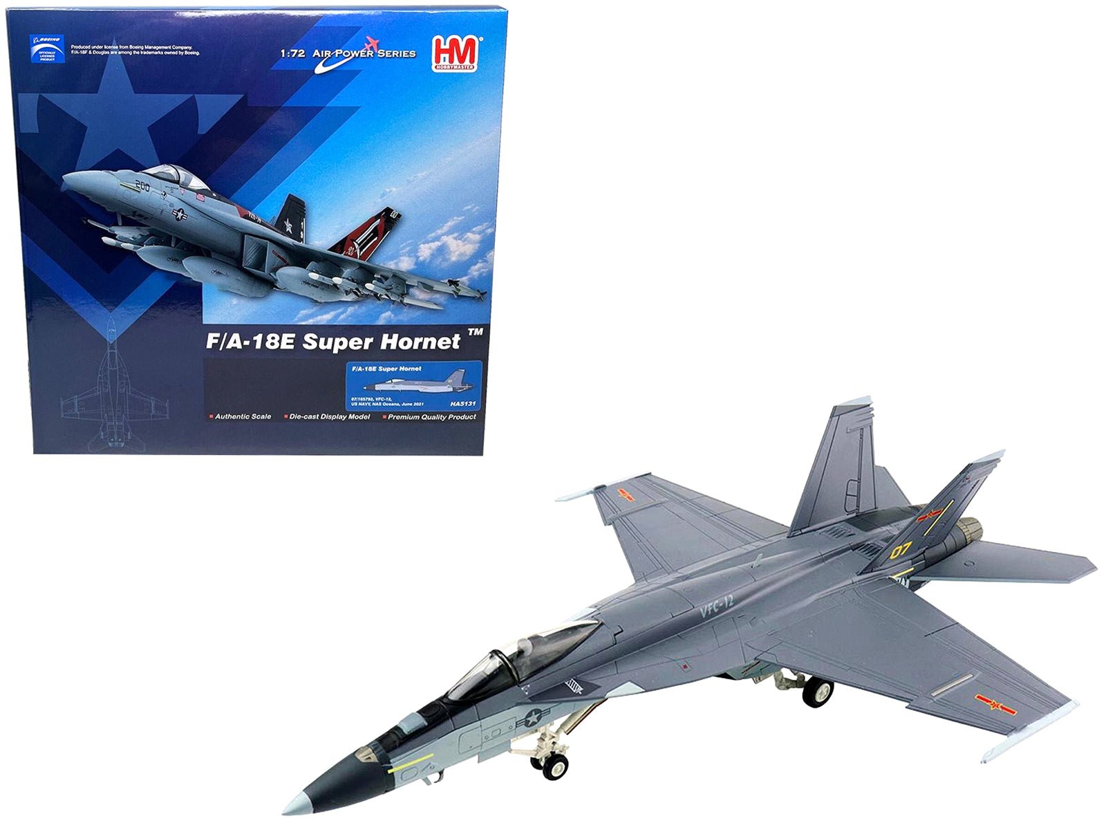 Boeing F/A - 18E Super Hornet Fighter Aircraft "VFC - 12 US NAVY NAS Oceana" (June 2021) "Air Power Series" 1/72 Diecast Model by Hobby Master free shipping USA - Rapid Vehicles