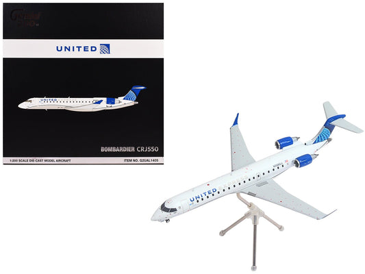 Bombardier CRJ550 Commercial Aircraft "United Express" (N506GJ) White with Blue Tail "Gemini 200" Series 1/200 Diecast Model Airplane by GeminiJets free shipping USA - Rapid Vehicles