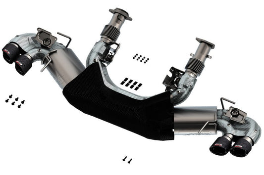 Borla 2020 Chevrolet Corvette C8 6.2L ATAK 3in Exhaust System Dual Round Angle Cut Carbon Fiber Tips 140839CF - Rapid Vehicles