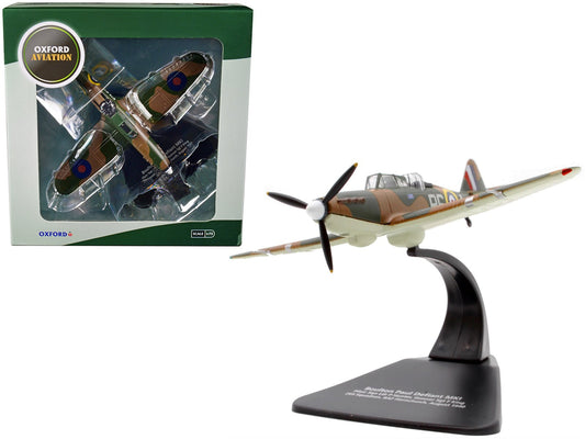 Boulton Paul Defiant MK I Fighter Plane Pilot: Sqn Ldr P Hunter Gunner Sgt F King 264 Squadron RAF Hornchurch (August 1940) "Oxford Aviation" Series 1/72 Diecast Model Airplane by Oxford Diecast free shipping USA - Rapid Vehicles