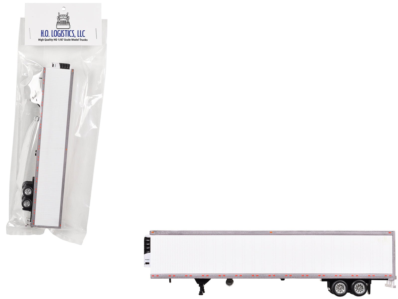 Box Dry Goods Trailer White 1/87 (HO) Scale Plastic Model by HO Logistics free shipping USA - Rapid Vehicles