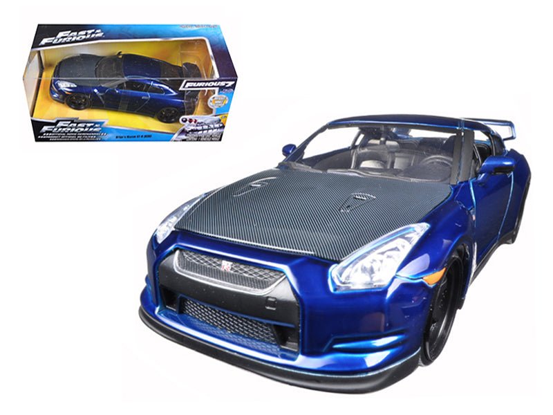Brian's 2009 Nissan GTR R35 Blue "Fast & Furious 7" Movie 1/24 Diecast Model Car by Jada free shipping USA - Rapid Vehicles