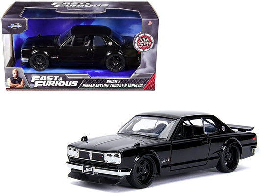 Brian's Nissan Skyline 2000 GT-R (KPGC10) Black "Fast & Furious" Movie 1/32 Diecast Model Car by Jada free shipping USA - Rapid Vehicles