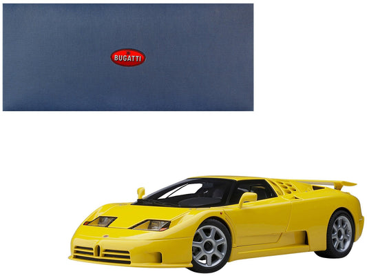 Bugatti EB110 SS Super Sport Giallo Bugatti Yellow with Silver Wheels 1/18 Model Car by Autoart - Rapid Vehicles
