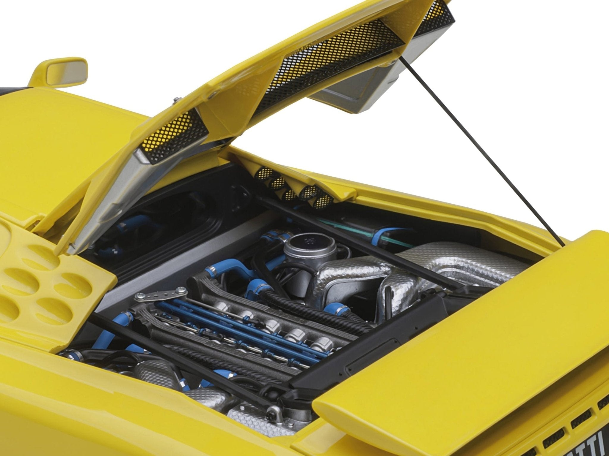 Bugatti EB110 SS Super Sport Giallo Bugatti Yellow with Silver Wheels 1/18 Model Car by Autoart - Rapid Vehicles