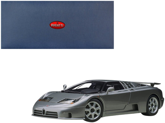 Bugatti EB110 SS Super Sport Grigio Metalizzatto Silver Metallic with Silver Wheels 1/18 Model Car by Autoart - Rapid Vehicles