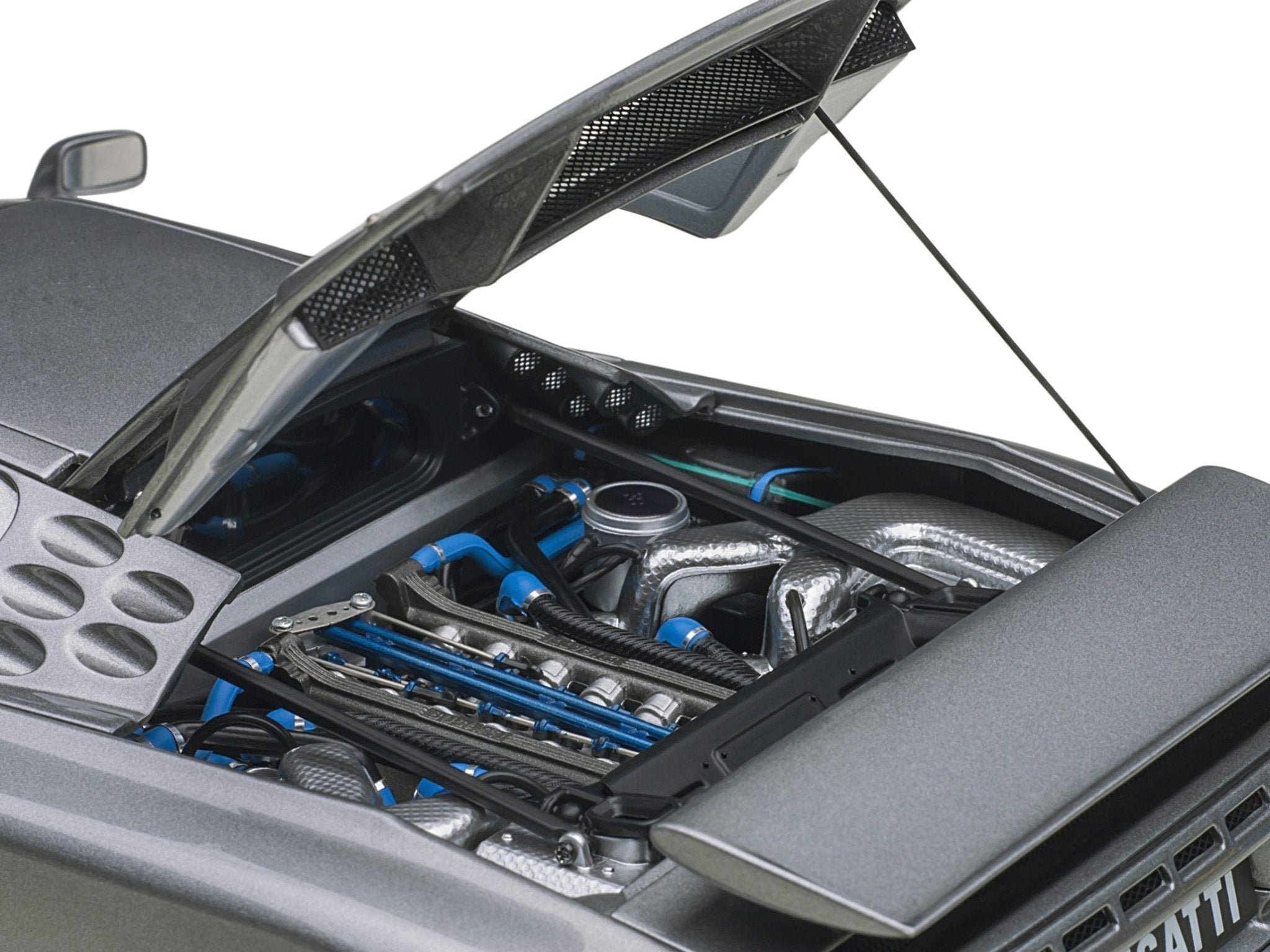 Bugatti EB110 SS Super Sport Grigio Metalizzatto Silver Metallic with Silver Wheels 1/18 Model Car by Autoart - Rapid Vehicles