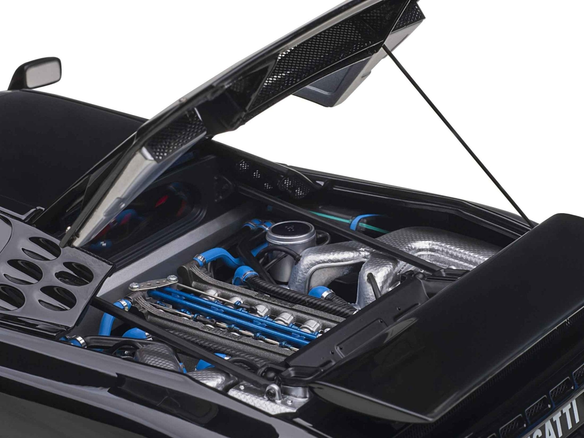 Bugatti EB110 SS Super Sport Nero Vernice Black with Red Interior and Silver Wheels 1/18 Model Car by Autoart - Rapid Vehicles