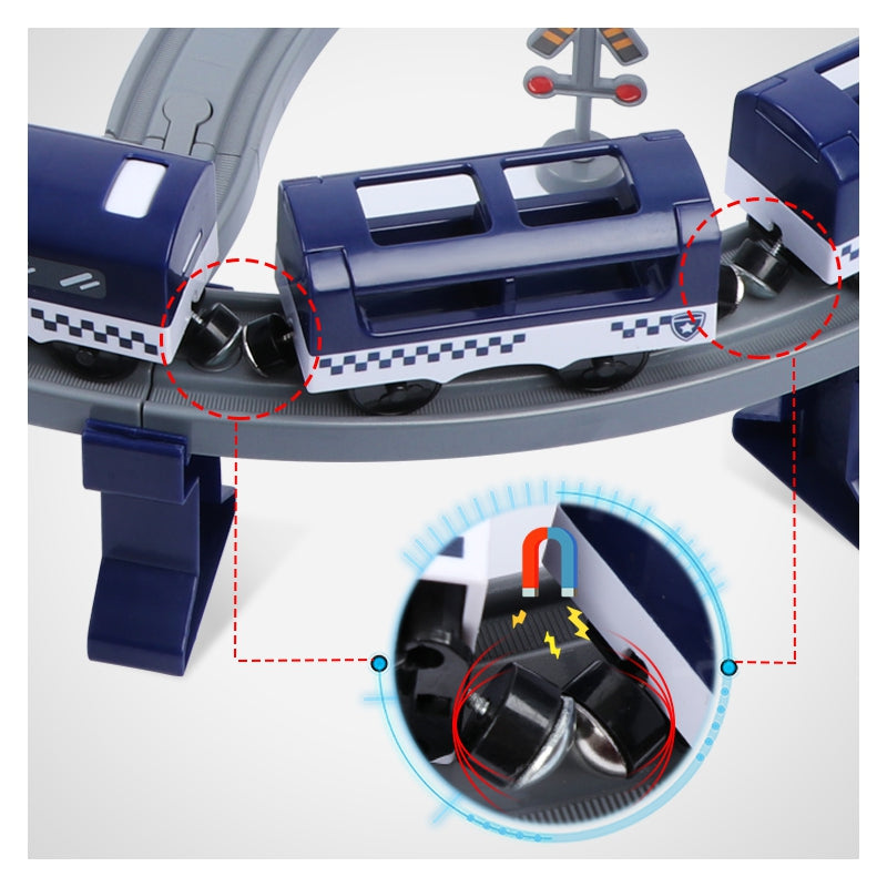 WOOPIE Electric Train Car Track Police Station Helicopter Cars 92 - Premium  from Rapidvehicles - Just $47.99! Shop now at Rapidvehicles