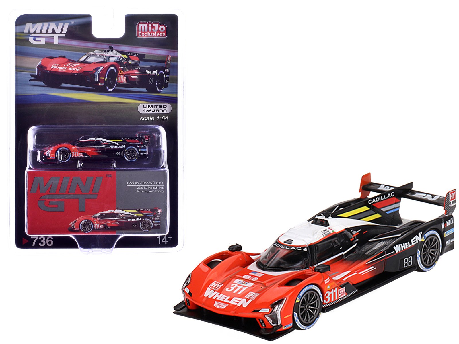 Cadillac V - Series.R 311 Jack Aitken - Pipo Derani - Alexander Sims "Action Express Racing" "24 Hours of Le Mans" (2023) Limited Edition to 4800 pieces Worldwide 1/64 Diecast Model Car by Mini GT free shipping USA - Rapid Vehicles