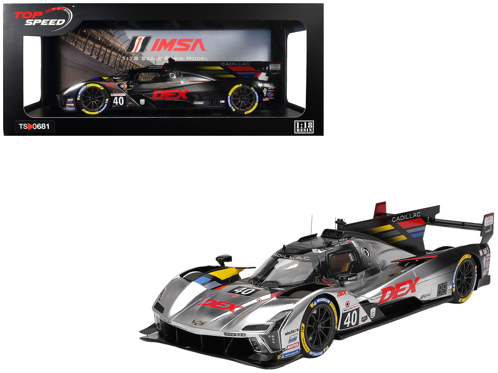Cadillac V - Series.R 40 Louis Deletraz - Kamui Kobayashi - Jordan Taylor "Cadillac Wayne Taylor Racing" IMSA "24 Hours of Daytona" (2025) 1/18 Model Car by Top Speed free shipping USA - Rapid Vehicles