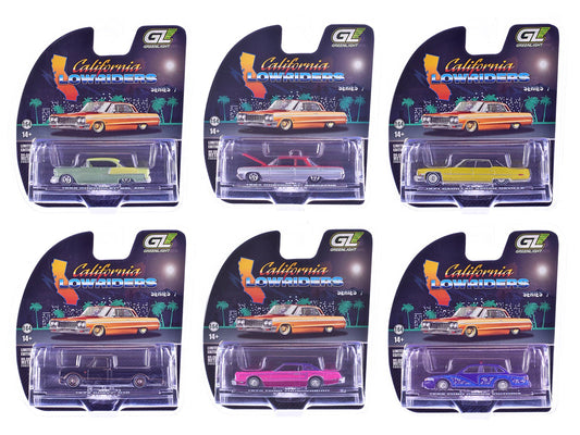 "California Lowriders" Series 7 Set of 6 pieces 1/64 Diecast Model Cars by Greenlight free shipping USA - Rapid Vehicles